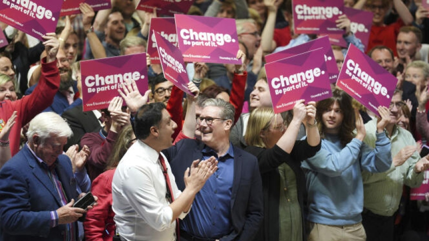 Bầu cử Anh: Đảng Lao động thắng lớn, ông Keir Starmer hứa hẹn “đổi mới quốc gia”